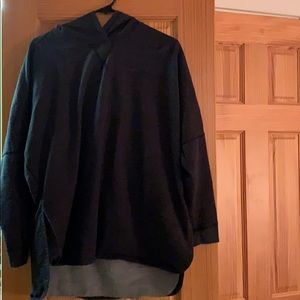 Grey The North Face pull over with hood. Size med.